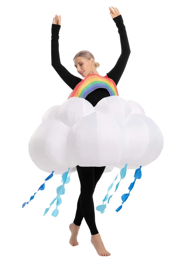 Adult Inflatable Raining Rainbow Cloud Tutu Costume