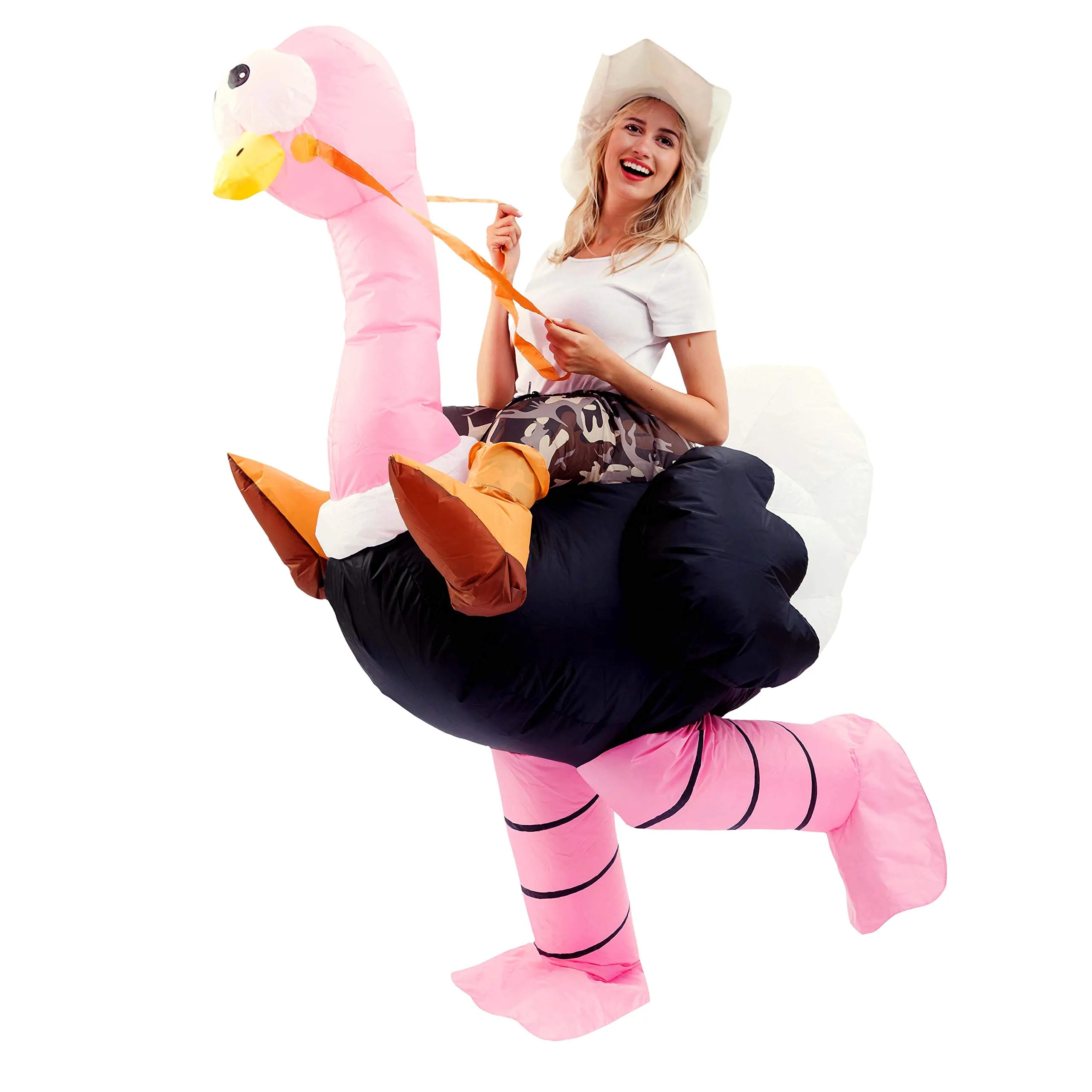 Adult riding ostrich inflatable animal costumes