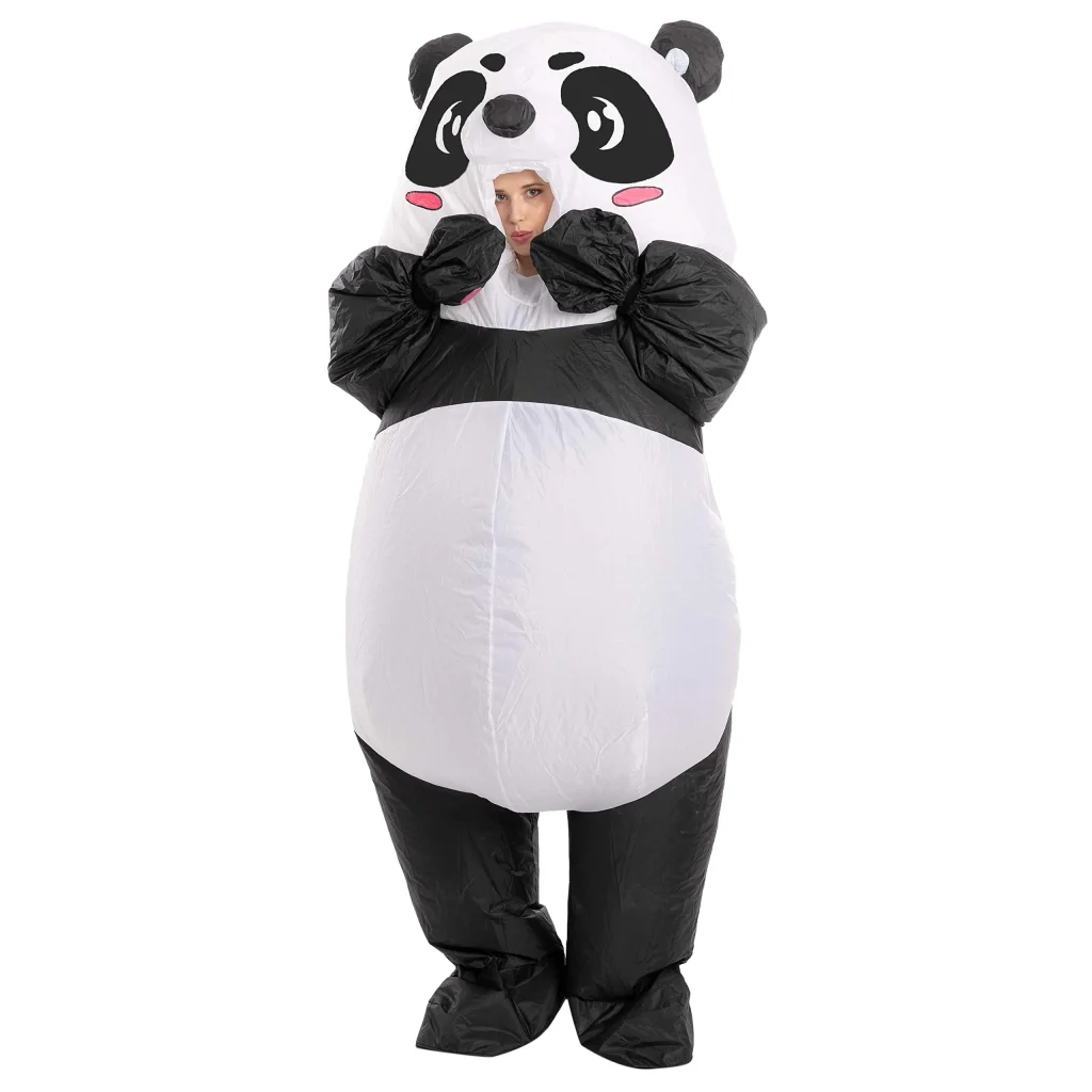 Adorable inflatable panda costume
