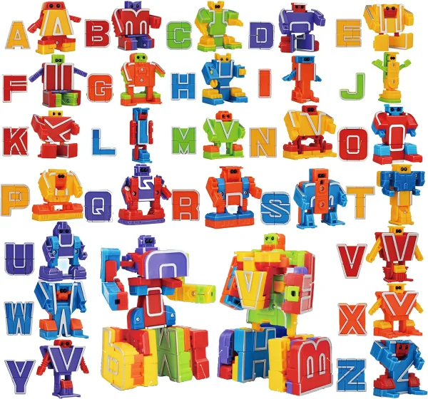 26pcs Alphabet Robots Toys for Kid 4.25in