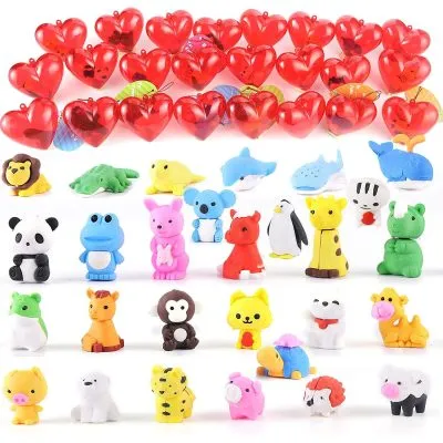 JOYIN 28 Pack Valentines Day Gifts for Kids Prefilled Hearts with Animal  Plush Toy Keychain and Valentines Day Cards for Kids Valentine Classroom