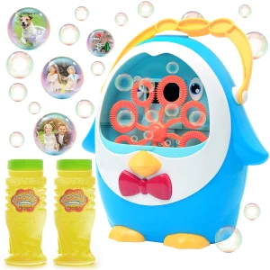 Kids Penguin Bubble Machine with 2 Bubble Solution