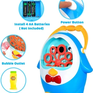 Kids Penguin Bubble Machine with 2 Bubble Solution