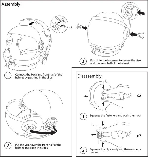 Kids Astronaut Helmet with Movable Visor