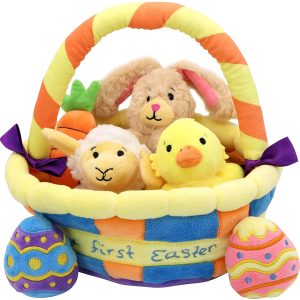 7 Pieces Easter Basket Plushies Playset
