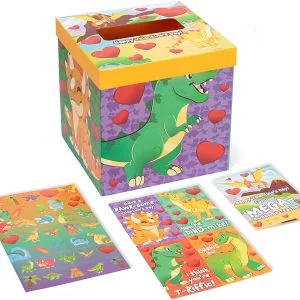 Dinosaur Valentines Mailbox and Cards Set