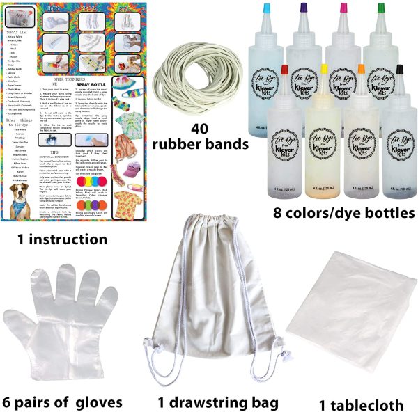 Tie Dye Set with Drawstring Bag - KLEVER KITS