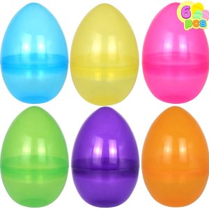 6pcs Jumbo Colorful Easter Egg transparent Basket Fillers