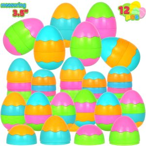 3.5″ Assembled Colorful Egg Shells, 12 Pieces