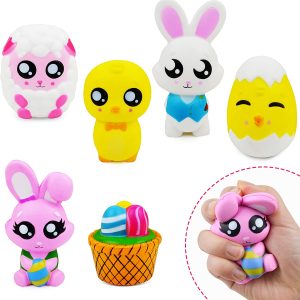6 Pcs Easter Squishy Toys