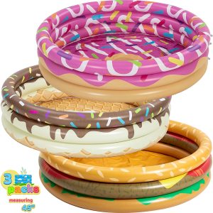 45” Donuts & Burger & Ice Cream Inflatable Kiddie Pool Set, 3 Pack – SLOOSH