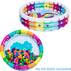45” Rainbow w/ Hot Air Balloon & Rainbow Inflatable Kiddie Pool Set, 2 Pack – SLOOSH