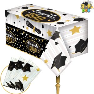 54″x108″ Graduation Party Table Covers,  3 Pack