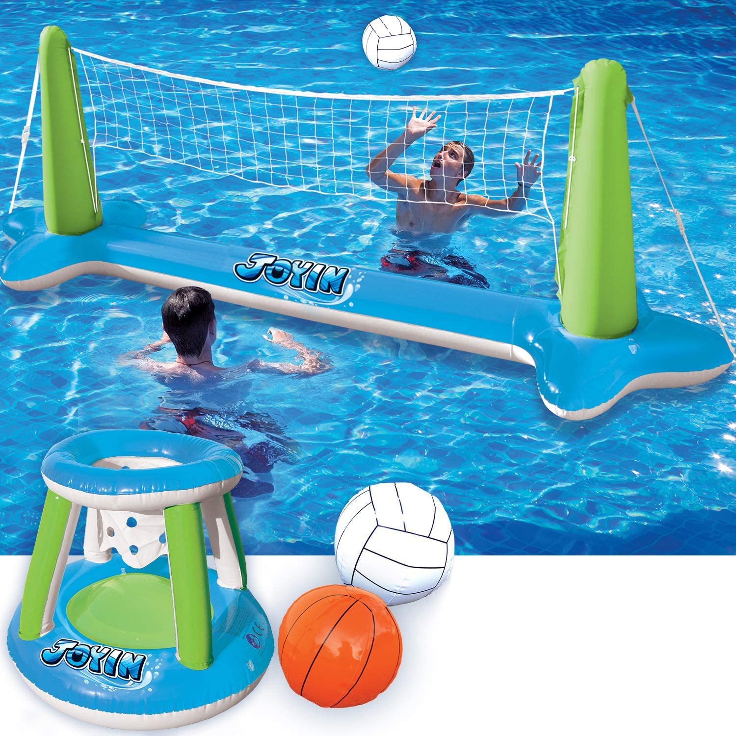 Inflatable Basketball & Volleyball Green & Blue – SLOOSH