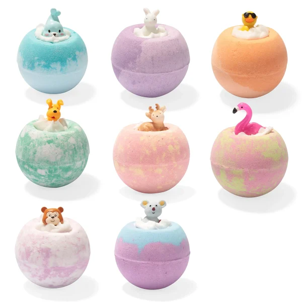 8Pcs Bath Bombs for Kids with Animal Toys 4.2oz
