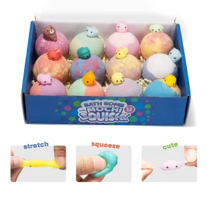 12Pcs Bath Bombs with Squishy Toys for Kids 4.2oz