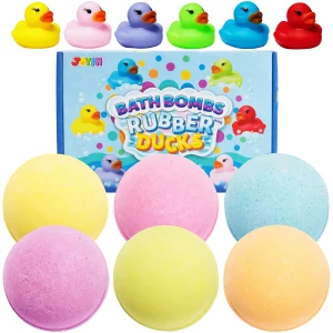 6Pcs Bath Bombs for kids with Rubber Ducks Toy