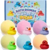 6pcs Kids Bath Bombs with Rubber Duck Toys