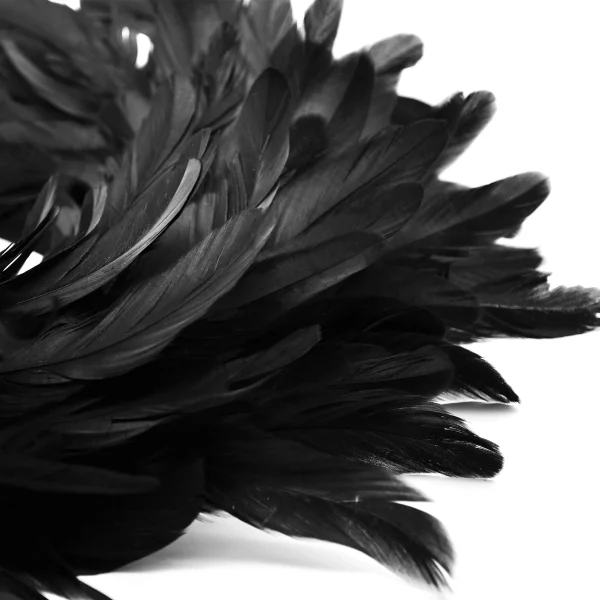 Black Feather Halloween Wreath 13.75in