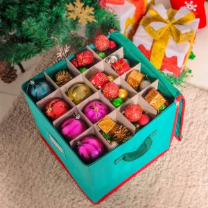 Blue Christmas Ornament Storage Box