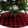 Red and Black Buffalo Plaid Christmas Tree Skirt 48in