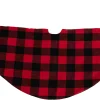 Red and Black Buffalo Plaid Christmas Tree Skirt 48in