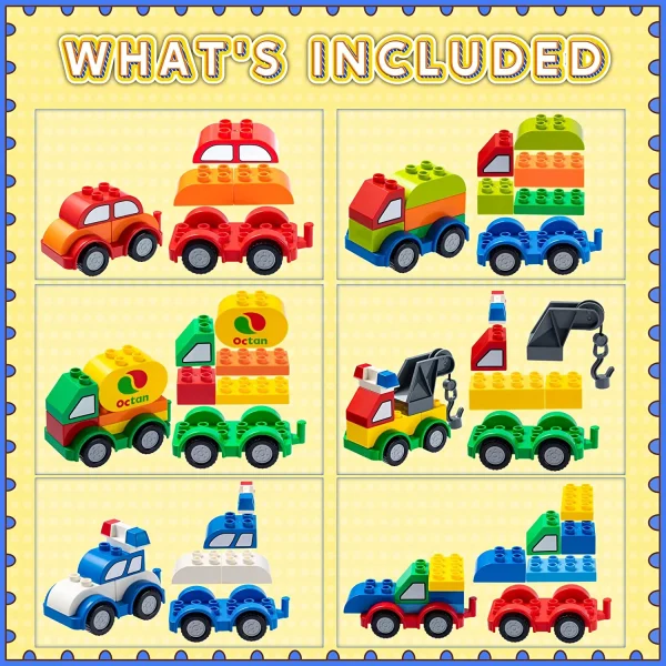 12pcs Toy Car Building Block Sets