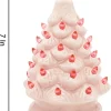 Pink Prelit Tabletop Ceramic Christmas Tree 7in