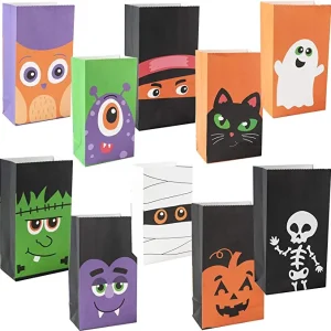 60pcs Characters Halloween Paper Treat Bags