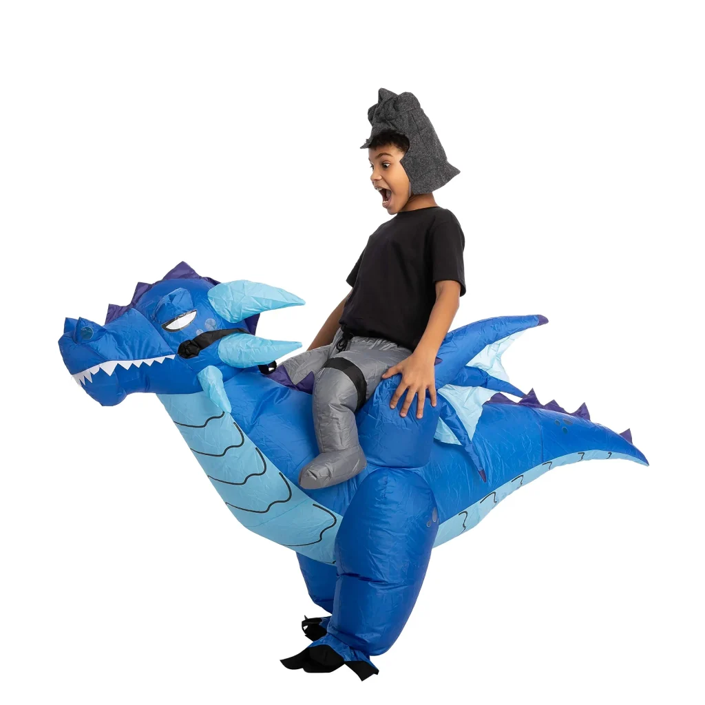 navy riding dragon blow up costume