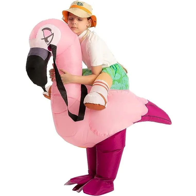 Pink ride-on flamingo inflatable animal costumes