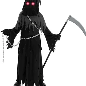 Child Red Glowing Eyes Reaper Halloween Costume