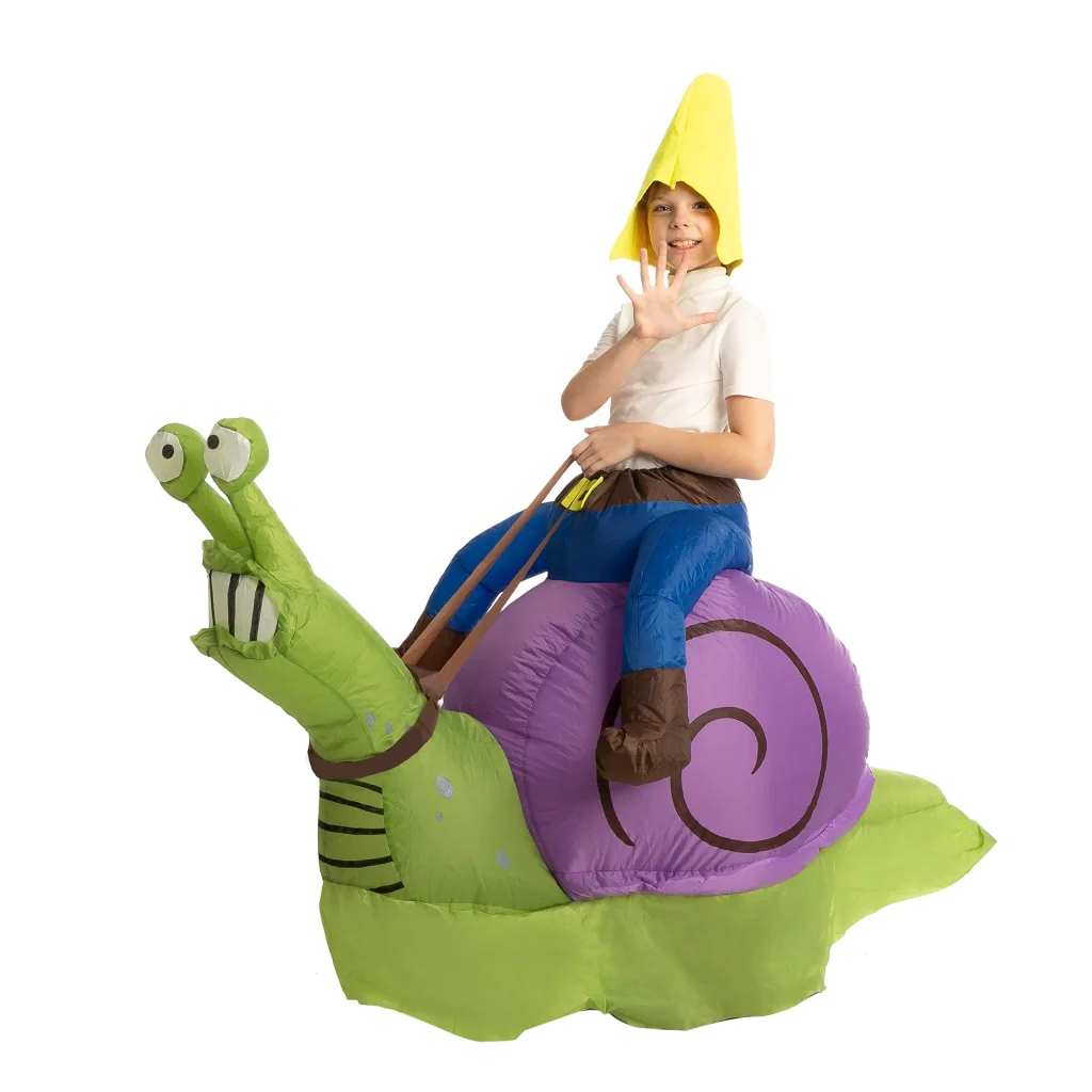 Riding snail halloween costume inflatable