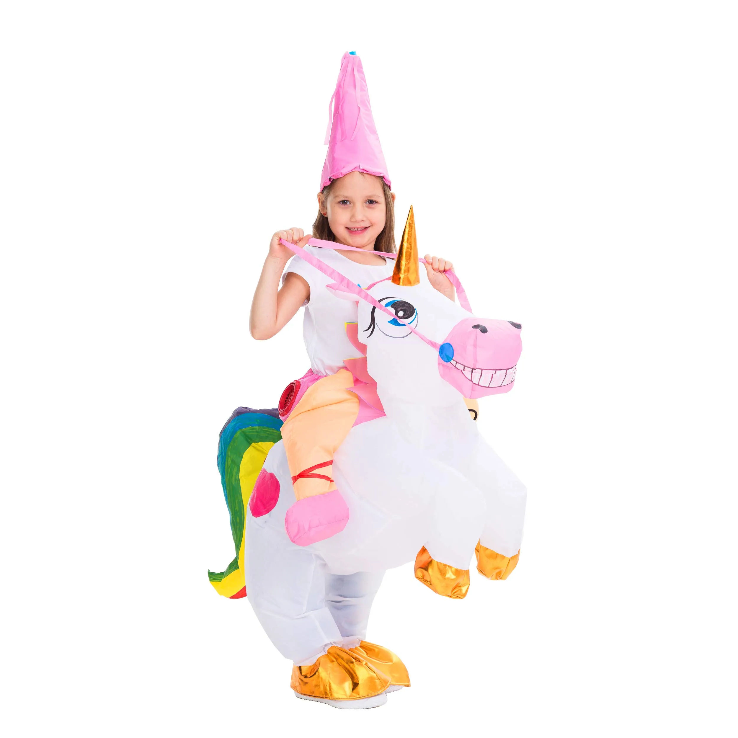 Kids blow up unicorn costume