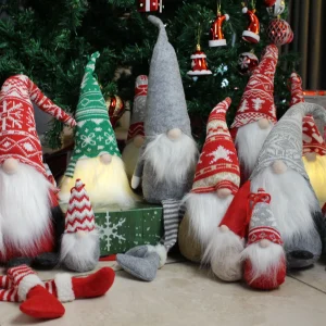 2pcs Couple Plush Gnome Ornaments Tabletop