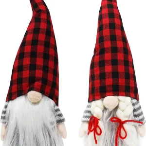 2pcs Couple Plush Gnome Ornaments Tabletop