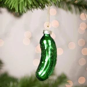 Christmas Glass Ornament Pickle Set for Christmas Tree Decoration, 2Pcs