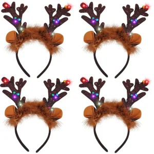 4pcs Light up Christmas Reindeer Headband Party Favors