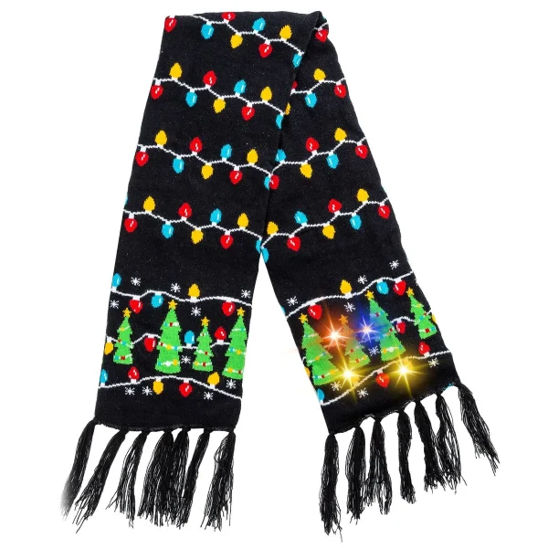 Christmas LED Light up Knitted Scarf
