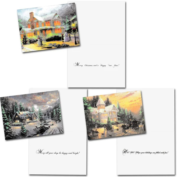 72pcs Snowy Town Assortment Christmas Card Greetings