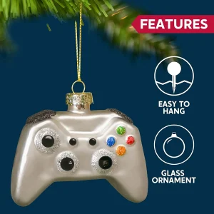 2pcs Christmas Glass Game Controller Ornament