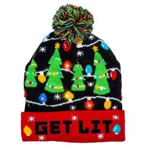 Adult Christmas LED Light Up Knit Cap Beanie