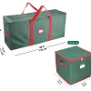 Christmas Tree Storage Bag and 64-Slot Ornament Storage Set (Green) 48in