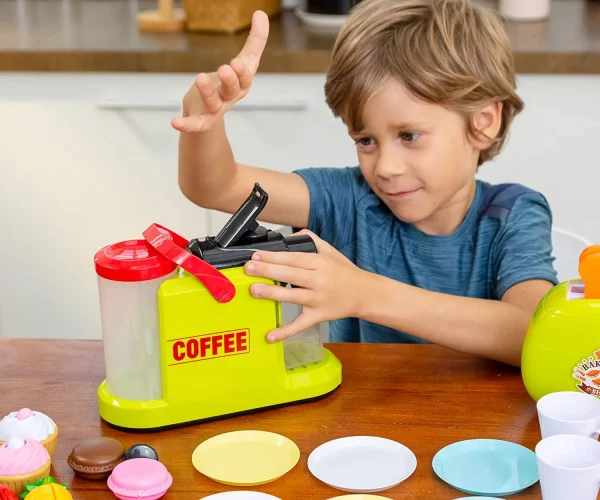 36pcs Coffee Maker Toy Set and Toaster Machine