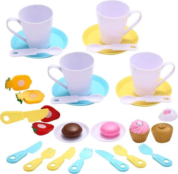 36pcs Coffee Maker Toy Set and Toaster Machine