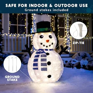 3ft 100 LED Collapsible Snowman Yard Decoration Lighted