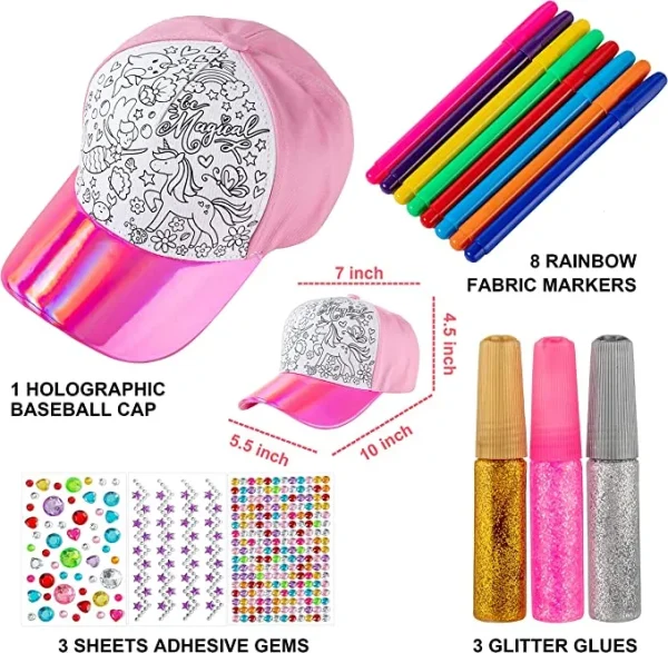 Color Your Own Baseball Hat Embellishment Set - KLEVER KITS