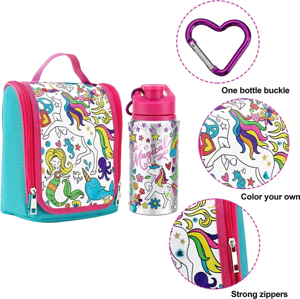 Color Your Own Water Bottle and Lunch Bag