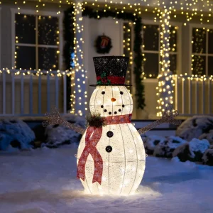 3ft Cotton Snowman LED Yard Light