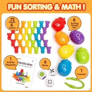 82Pcs Counting/sorting Bears Toy Set – Play-act
